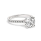 White Gold Round Cut Engagement Ring with a Pavé Band and a Hidden Stone - Rotated View