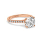Rose Gold Round Cut Engagement Ring with a Pavé Band and a Hidden Stone - Rotated View