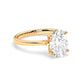 Yellow Gold Oval Solitaire Engagement Ring - Rotated View