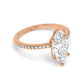 Marquise Cut Diamond Ring set on a Pavé Band in Rose Gold - Rotate View