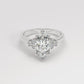 White Gold Marquis Cut Engagement Ring Accompanied by Round Stones - 360 View