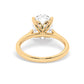 Yellow Gold Oval Solitaire Engagement Ring - Back View