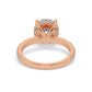 Rose Gold Round Cut Engagement Ring on a Pavé Band with a Hidden Halo - Back View