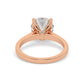 Rose Gold Round Cut Solitaire Engagement Ring with a Hidden Stone - Back View