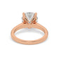 Rose Gold Round Cut Engagement Ring with a Pavé Band and a Hidden Stone - Back View