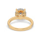 Yellow Gold Round Cut Engagement Ring on a Pavé Band with a Hidden Halo - Back View