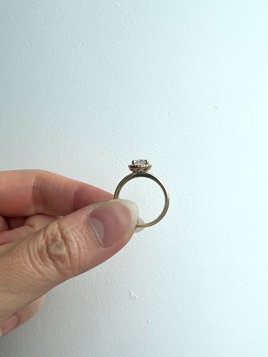 Ready to Ship: London Ring - Round Halo with Petal Gallery