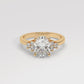 Yellow Gold Oval Cut Engagement Ring with Accompanying Round Stones - 360 View